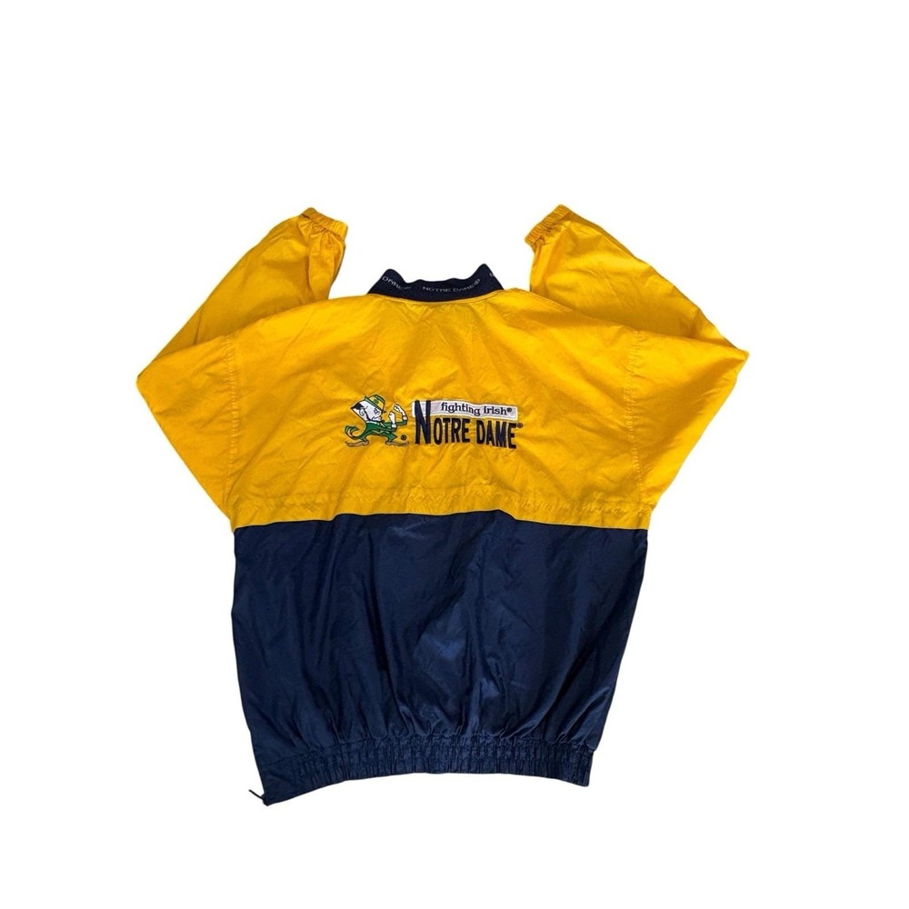 Notre Dame Phenom Turbo Sportswear Pullover Jacket Sz L Color Block 90s 1/2 Zip